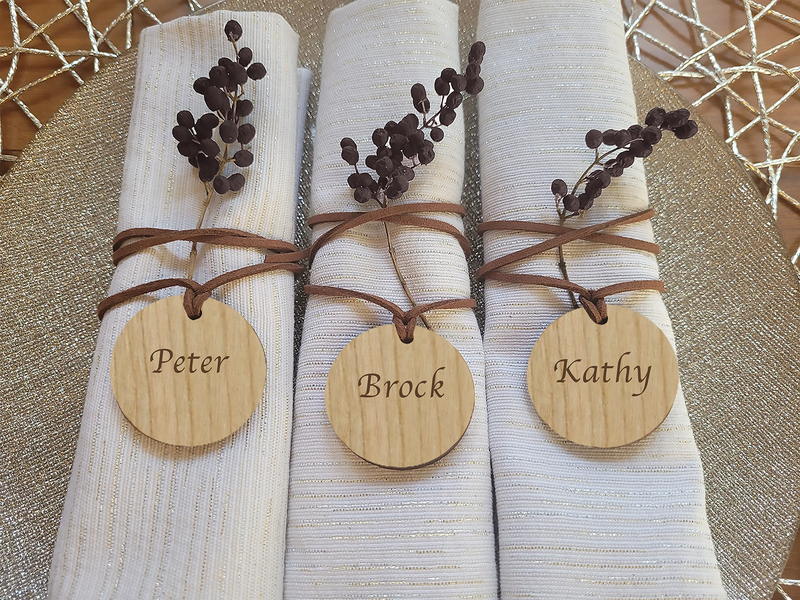 Custom Name Disk Napkin Holders (set of 6)