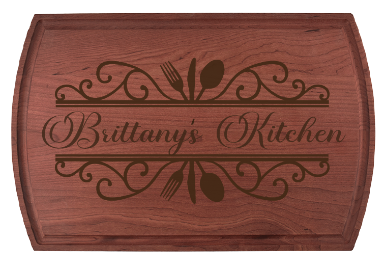 The Cook's Kitchen Charcuterie Board makes a memorable gift for weddings, housewarmings, corporate recognition, or other special occasions. Truly unique, this premium hardwood board is easy to maintain. Its lasting beauty makes it one of our top-selling gifts.  Dimensions:  10 1/2" x 16" x 3/4"