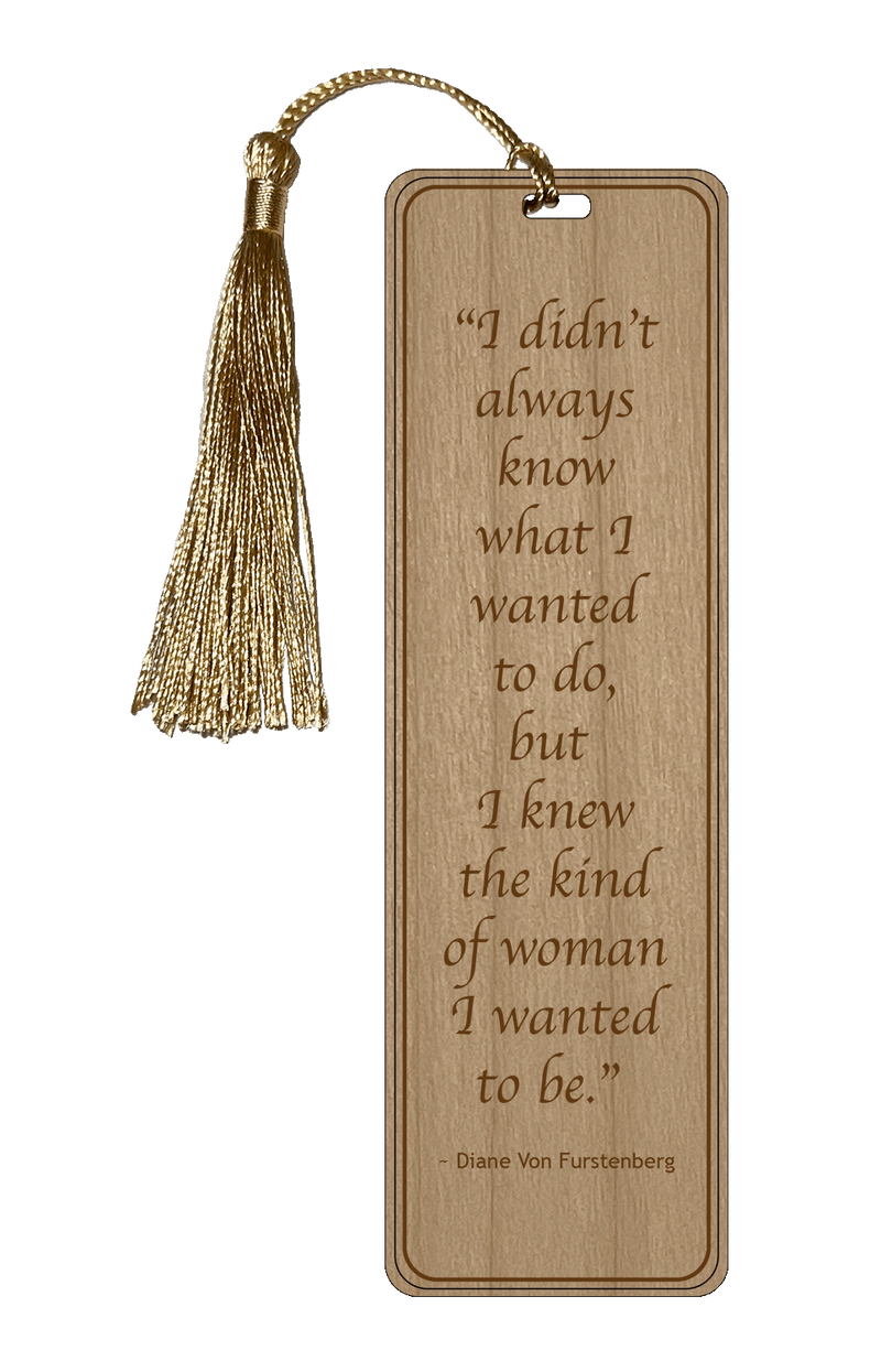 This Cherry wood bookmark with a golden tassel has an inspiring message for the women in your life.   Dimensions: 5.75" x 1.75"